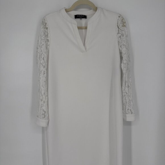 Kasper Womens Size Small White Lace Sheath Dress Work Office Career - Picture 4 of 14